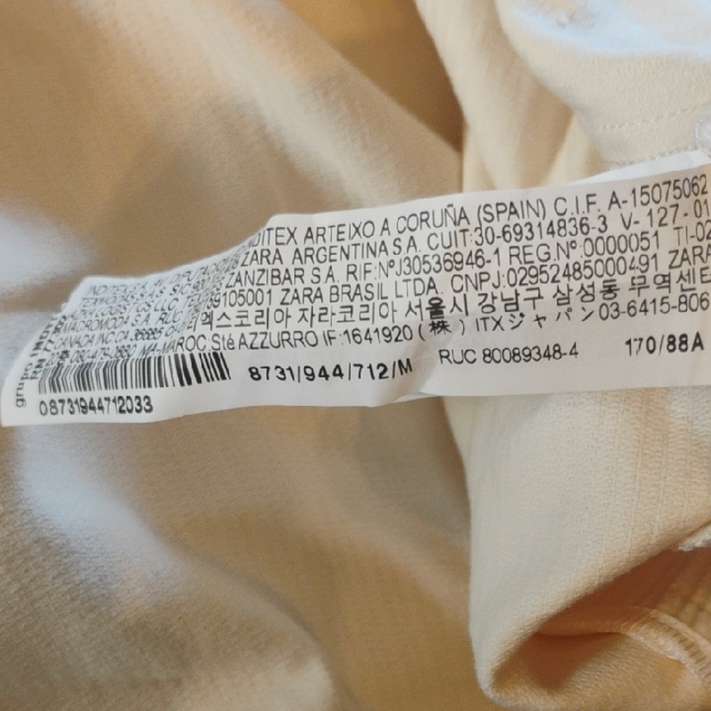 Zara Cream Utility Jacket Corduroy Tailored. Size Medium. Great For Fall. - Picture 5 of 9